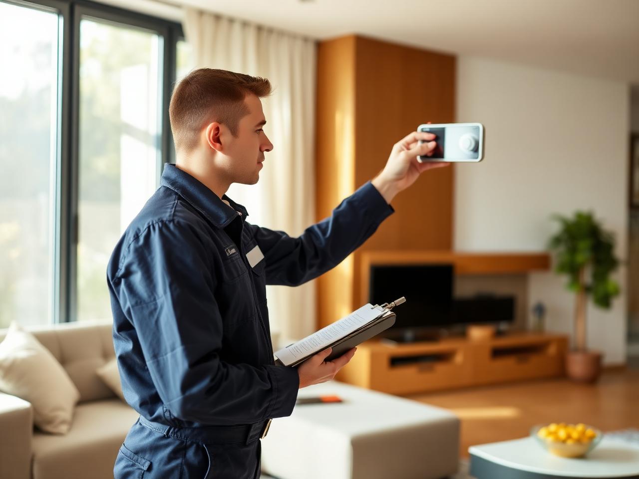 Technicien GME contrôlant un thermostat